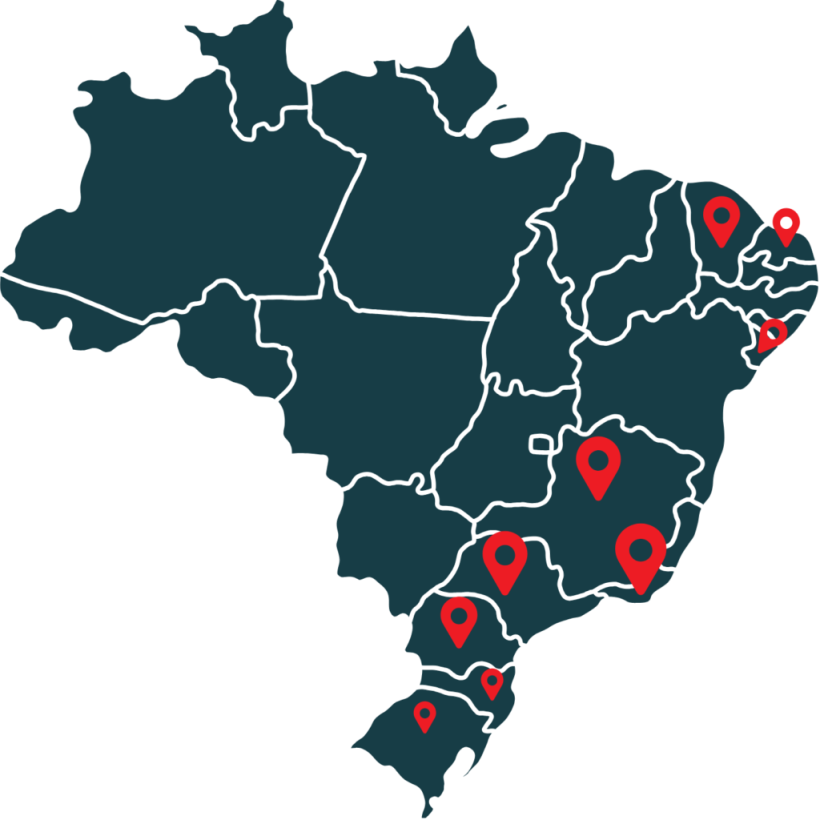 Mapa do Brasil — atuação Ferreira & Sá Advocacia
